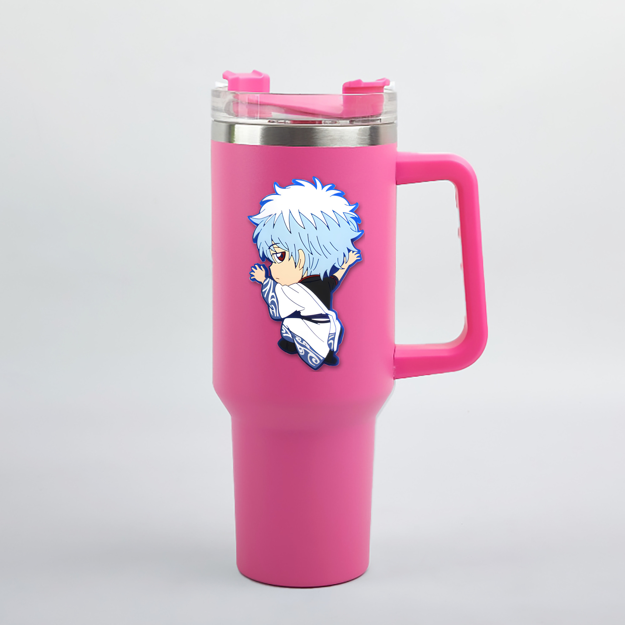 （画像用） ぎんたま 坂田銀時（さかたぎんとき） 神楽 志村新八（しむら しんぱち） GINTAMA Sakata Gintoki Kagura Shimura Shinpachi 1200mL車用タンブラー（カラープリント）